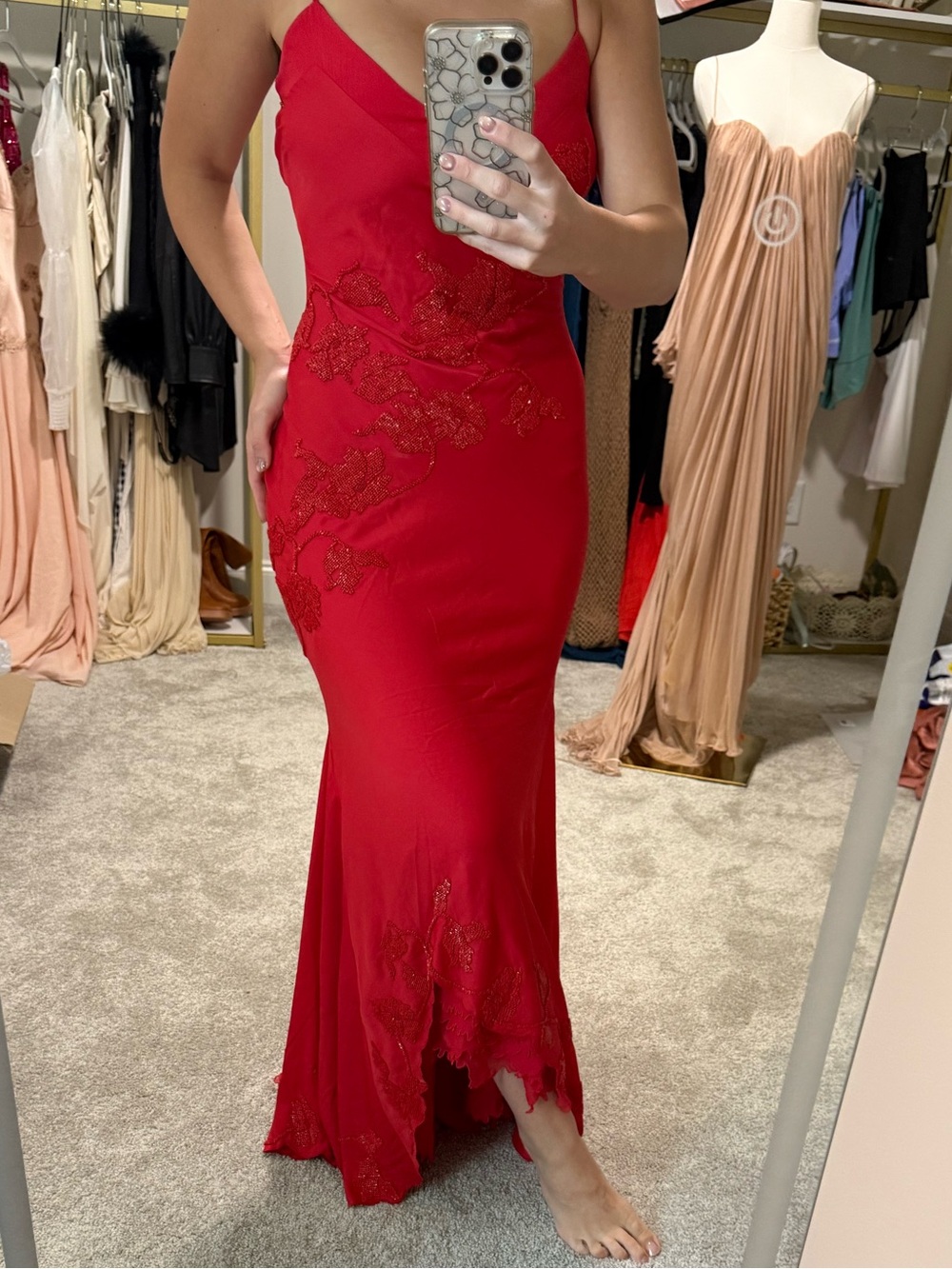 ANASTELLE
Red Hand Beaded Embellished Satin Maxi Dress - Limited Edition - Picture 7 of 12